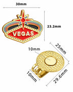 Metal Hat Clip Golf Ball Marker - Vegas Nights
