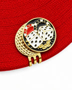 Metal Hat Clip Golf Ball Marker - Lucky 666