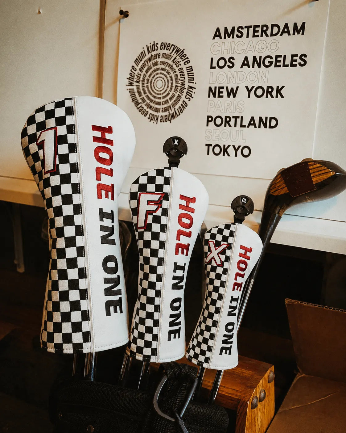 Checkerboard Hole In One Golf Headcover