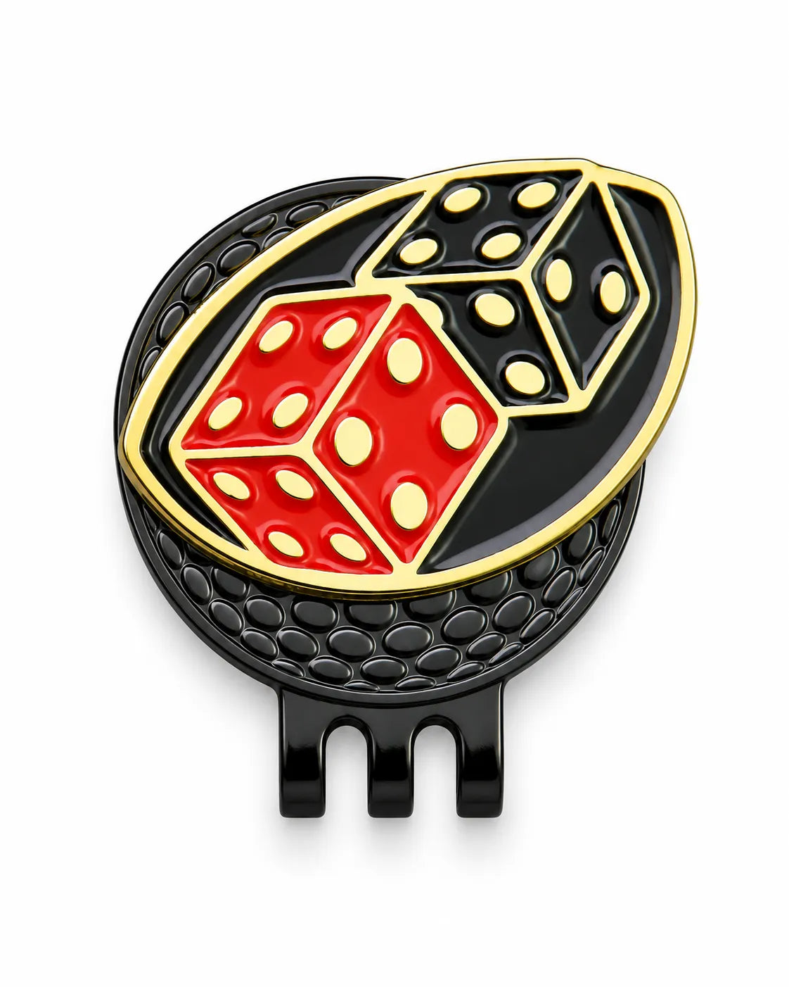 Metal Hat Clip Golf Ball Marker - Lucky Dice