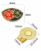 Metal Hat Clip Golf Ball Marker - Lucky Dice