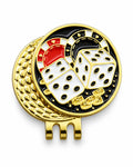 Metal Hat Clip Golf Ball Marker - Lucky 666